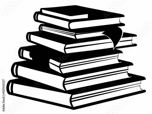 stacked books black vector silhouette,Stack of books icon