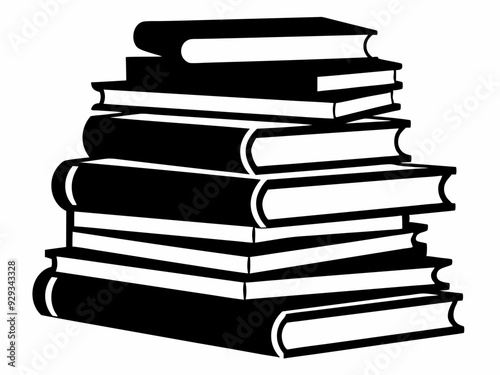 stacked books black vector silhouette,Stack of books icon