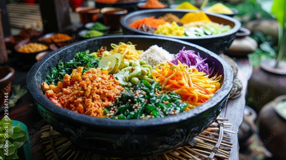 Obraz premium Colorful Thai Rice Dish