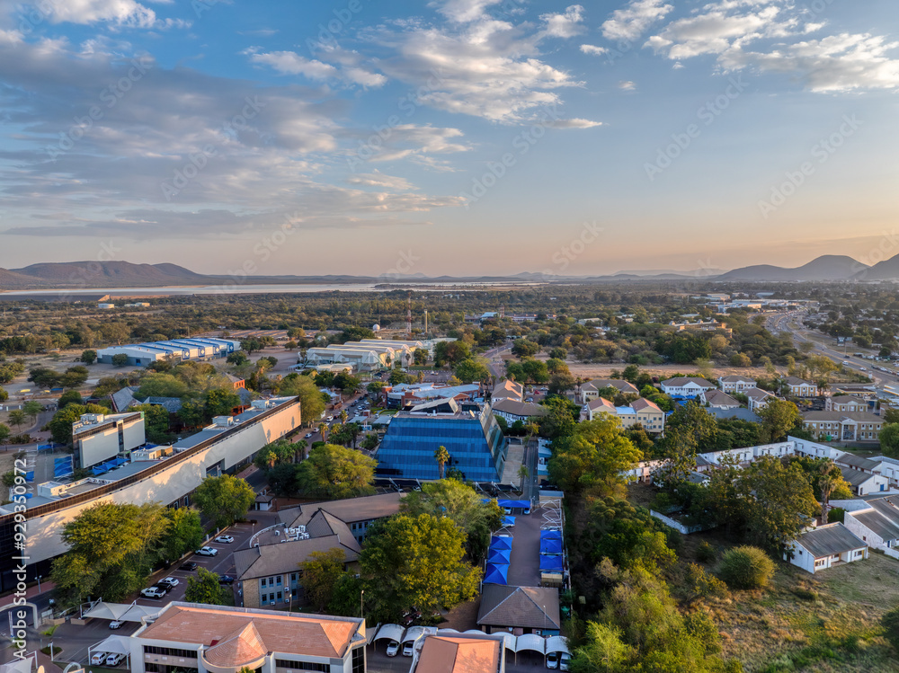 Φωτογραφία aerial view of Gaborone city, capital of Botswana