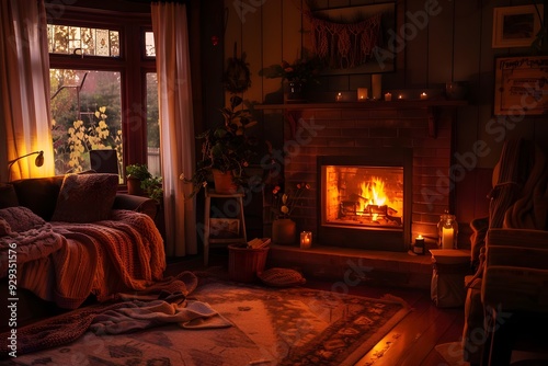 fireplace with christmas decorations