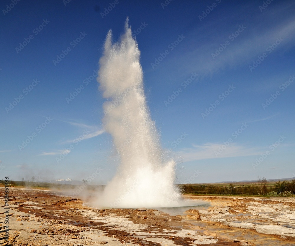 Geothermal activity in geysir; Golden Circle; Iceland Geothermal activity in geysir; Golden Circle; Iceland