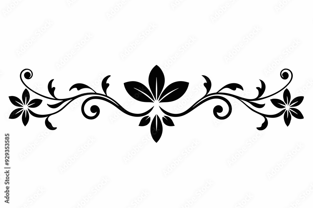 graphic with a black elegant plant ornament