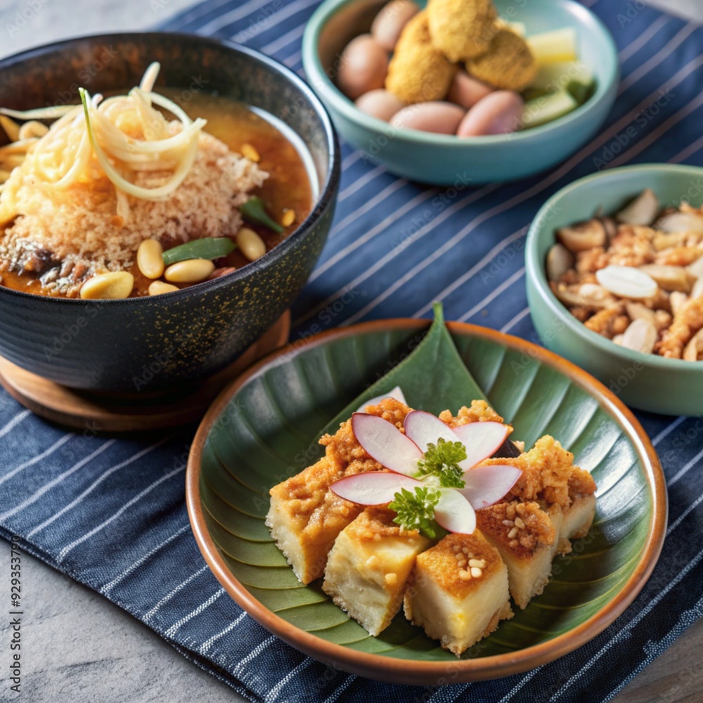 High-quality, delicious popular expensive Thai foods. with cutting almond High-quality, delicious popular expensive Thai foods. with cutting almond