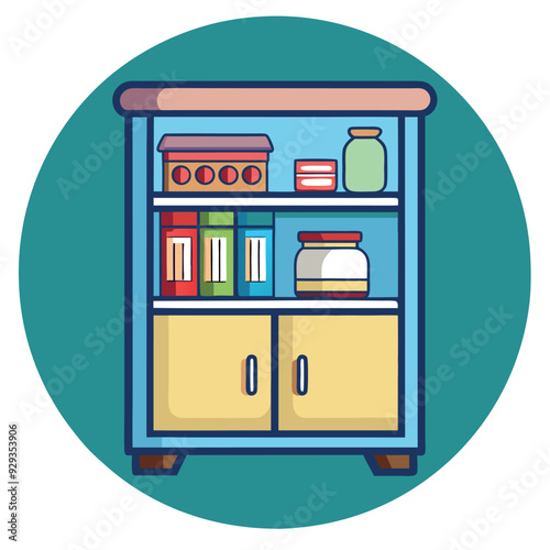 Pantry Cabinet Vector Design Illustration