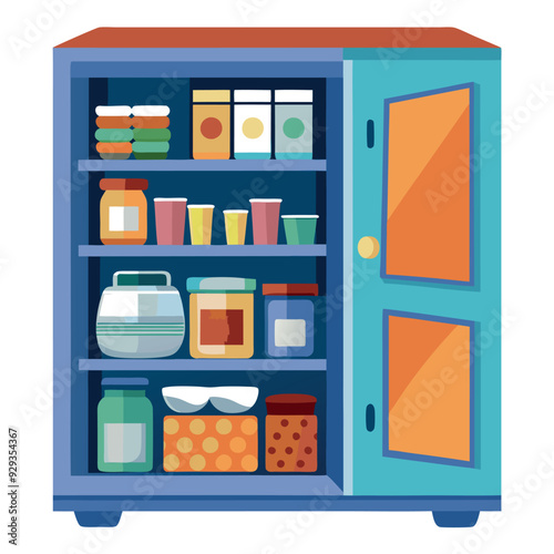 Pantry Cabinet Vector Design Illustration