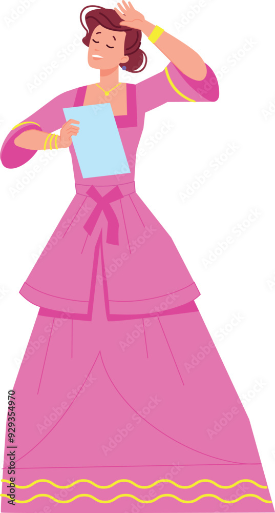 Actress playing role in historical drama. Theater artist Actress playing role in historical drama. Theater artist
