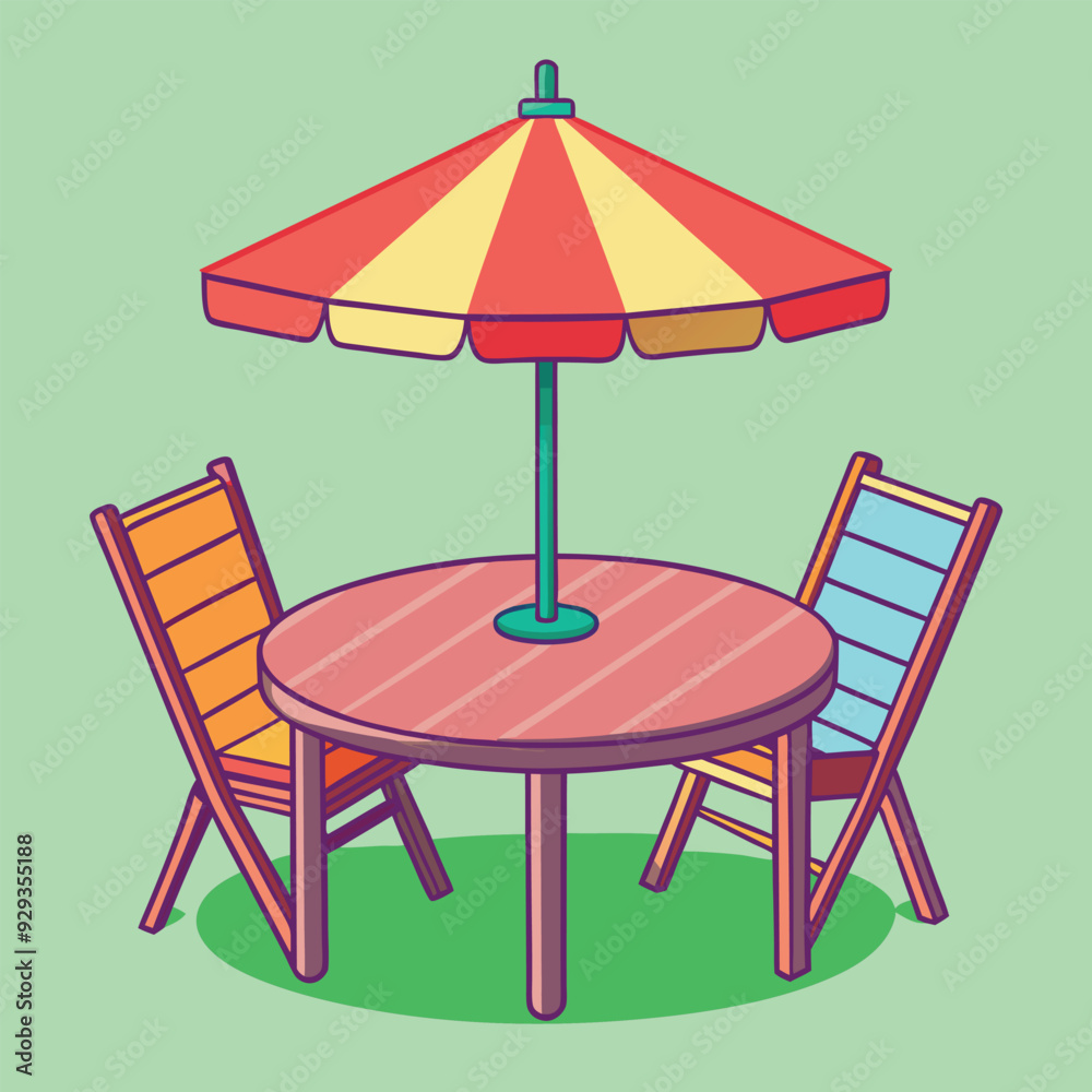 Patio Table Vector Design Illustration Patio Table Vector Design Illustration