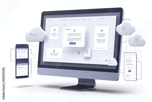 Cloud-Based Document Collaboration Tool isolated on white background