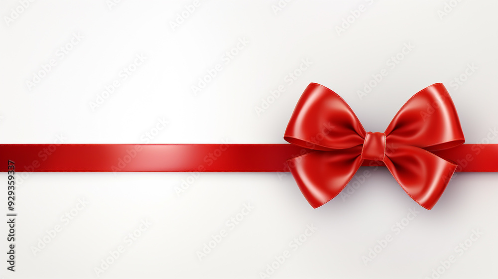 Red satin ribbon and bow isolated on white Red satin ribbon and bow isolated on white