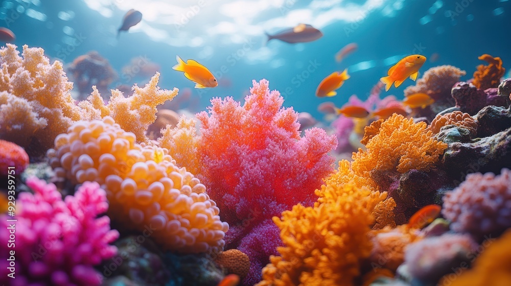 Naklejka premium Vibrant Underwater Coral Reef