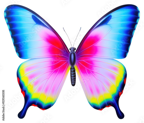 PNG Vibrant colorful butterfly illustration photo