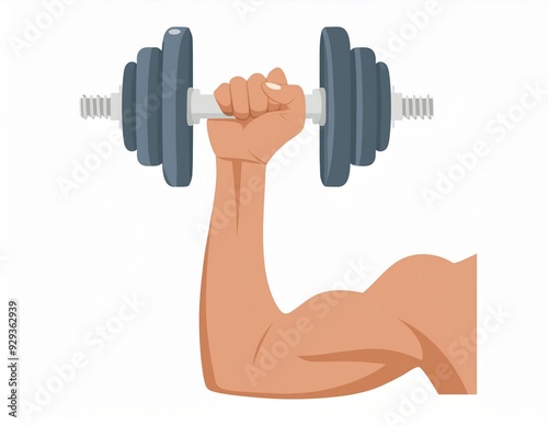 person working out arm muscles with dumbbell weights