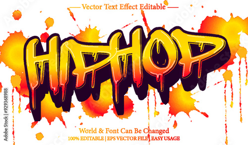 Hip Hop Vector Text Effect Editable Alphabet Urban Street Grafitti Spray Splash