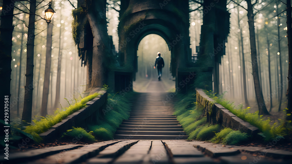 Obraz premium footpath in the forest