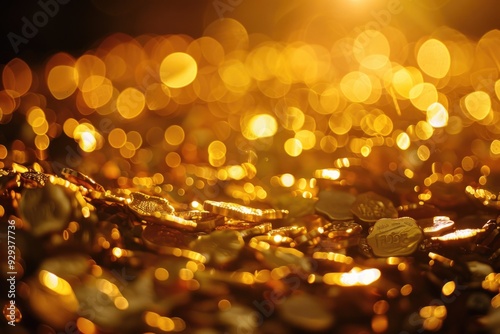 A pile of coins sitting on a flat surface, waiting to be counted or spent photo