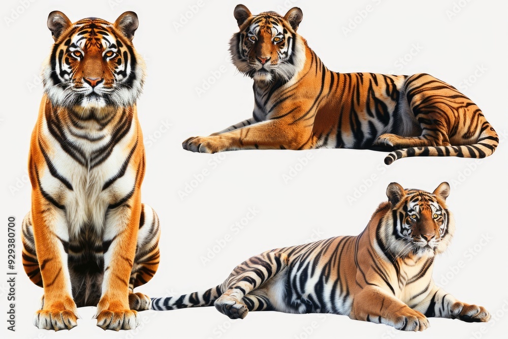 Naklejka premium Wild tigers gathered near each other, a rare moment of social bonding