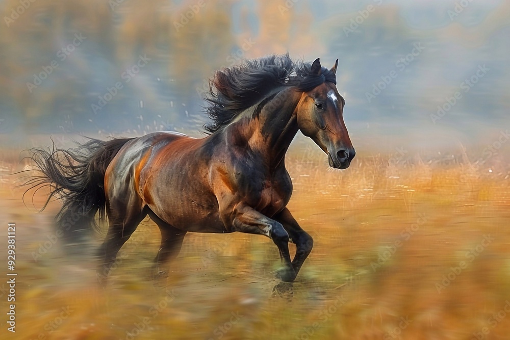 running horse in the field running horse in the field