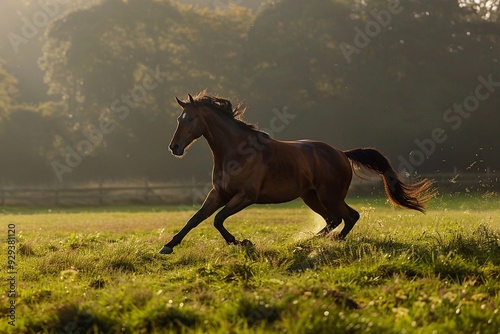 horse running in the field