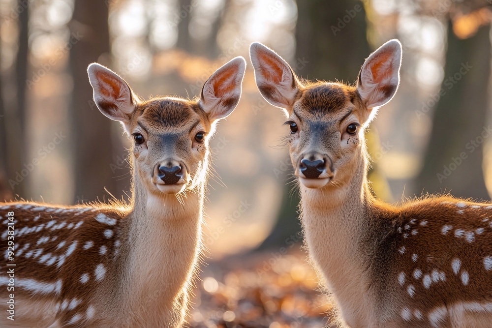 Fototapeta premium Two deer in the forest