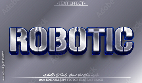 Robotic Vector Text Effect Editable Alphabet Gray Tech Cyborg Futuristic ai