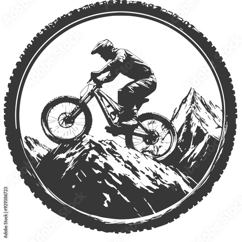 A mountain biker navigates rugged terrain, embracing the thrill and challenge of extreme sports, with steep descents and high-altitude trails offering an exhilarating adventure.