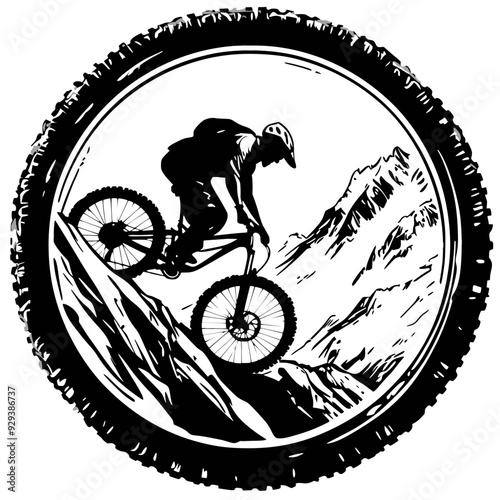 A mountain biker navigates rugged terrain, embracing the thrill and challenge of extreme sports, with steep descents and high-altitude trails offering an exhilarating adventure.
