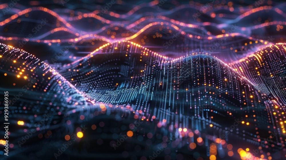 custom made wallpaper toronto digitalAbstract representation of AI with floating neural networks and glowing data streams on a digital canvas.