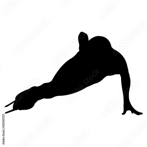 Skating sport.Silhouette of skater athlete.Winter sport.Vector illustration.