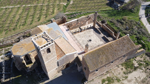 Top view of the monastery of Our Lady of Angels. Catalonia. Spain photo