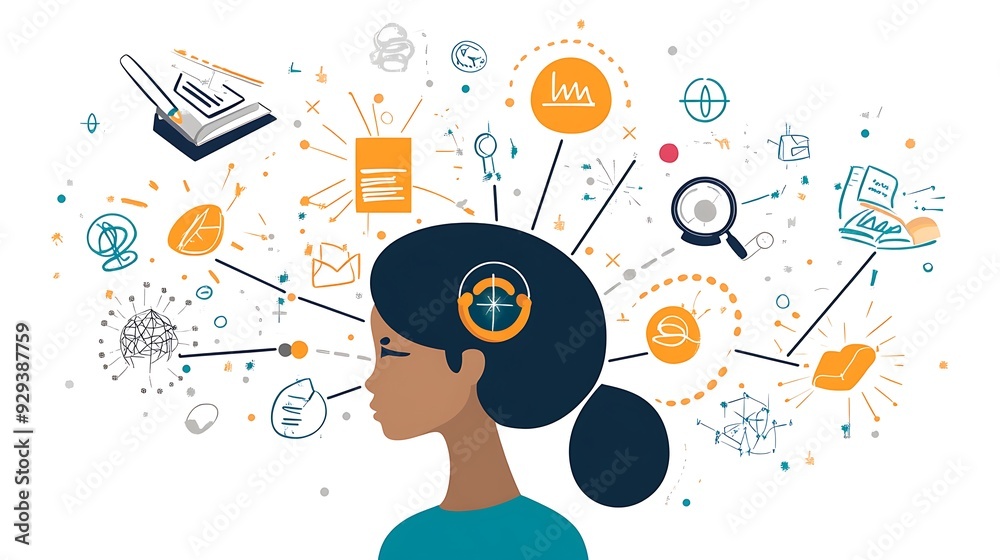 Obraz premium A mind map connecting different study concepts 