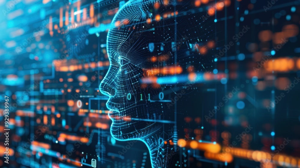 Conceptual image of AI analyzing big data with complex graphs and numerical data on a screen. Conceptual image of AI analyzing big data with complex graphs and numerical data on a screen.