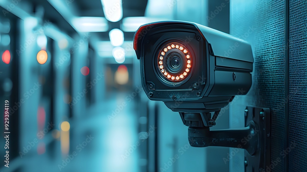 CCTV Security Camera in a Modern Building. CCTV Security Camera in a Modern Building.