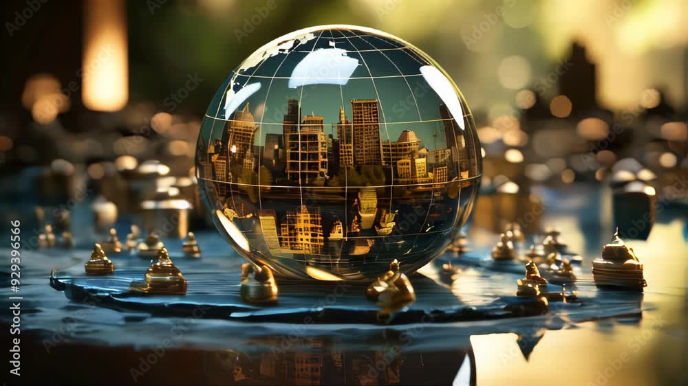 Planet earth globe in a glass ball sphere, world integration and international trade concept, background Planet earth globe in a glass ball sphere, world integration and international trade concept, background