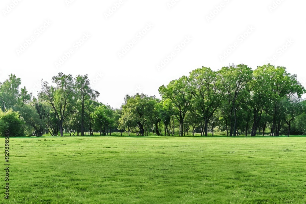 A peaceful landscape of a grassy field with trees in the background, suitable for use as a background or in a nature-inspired design A peaceful landscape of a grassy field with trees in the background, suitable for use as a background or in a nature-inspired design