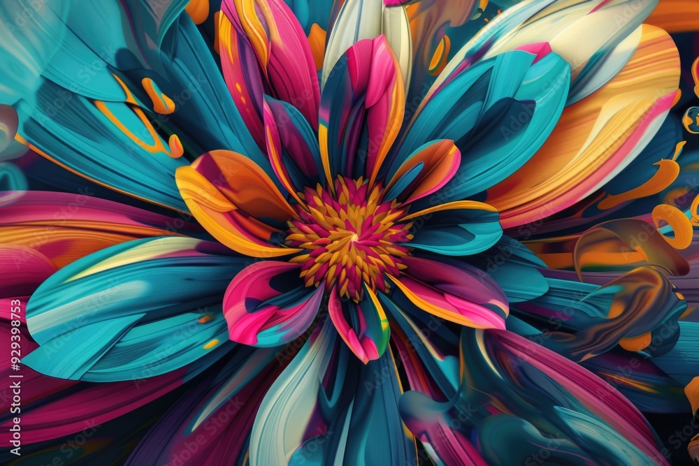 A vibrant flower stands out against a dark background