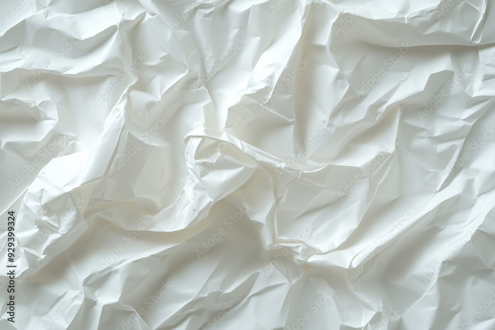 Close-up of white crumpled paper with intricate folds and textures, creating an abstract visual effect. Close-up of white crumpled paper with intricate folds and textures, creating an abstract visual effect.
