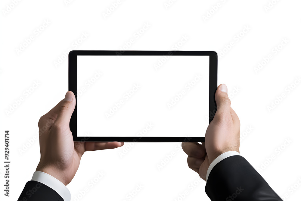 Business Professional Using Tablet isolated on white background Business Professional Using Tablet isolated on white background