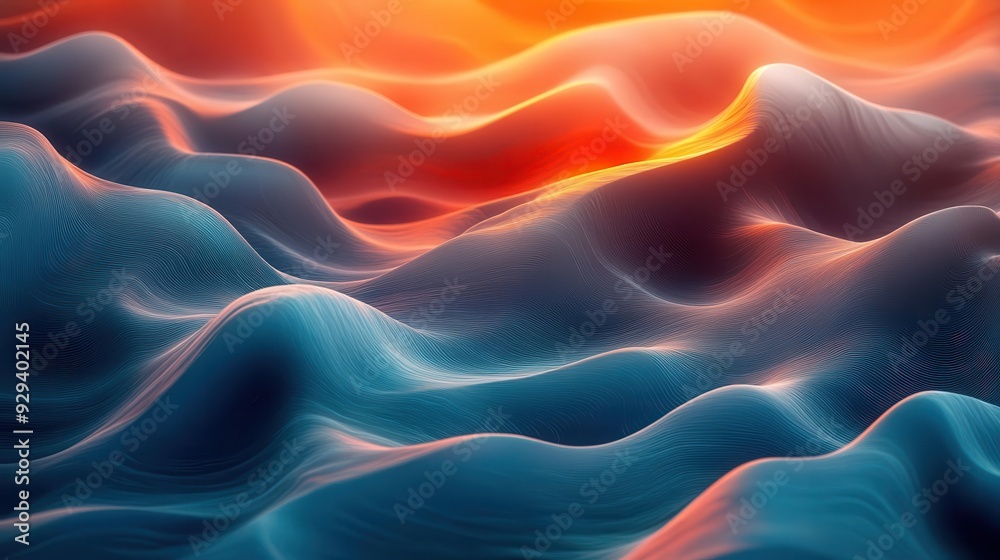 abstract digital landscape of flowing shapes teal and orange gradients blending seamlessly futuristic otherworldly terrain with luminous accents abstract digital landscape of flowing shapes teal and orange gradients blending seamlessly futuristic otherworldly terrain with luminous accents
