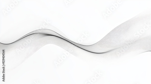 A smooth, flowing abstract design with soft curves on a white background.