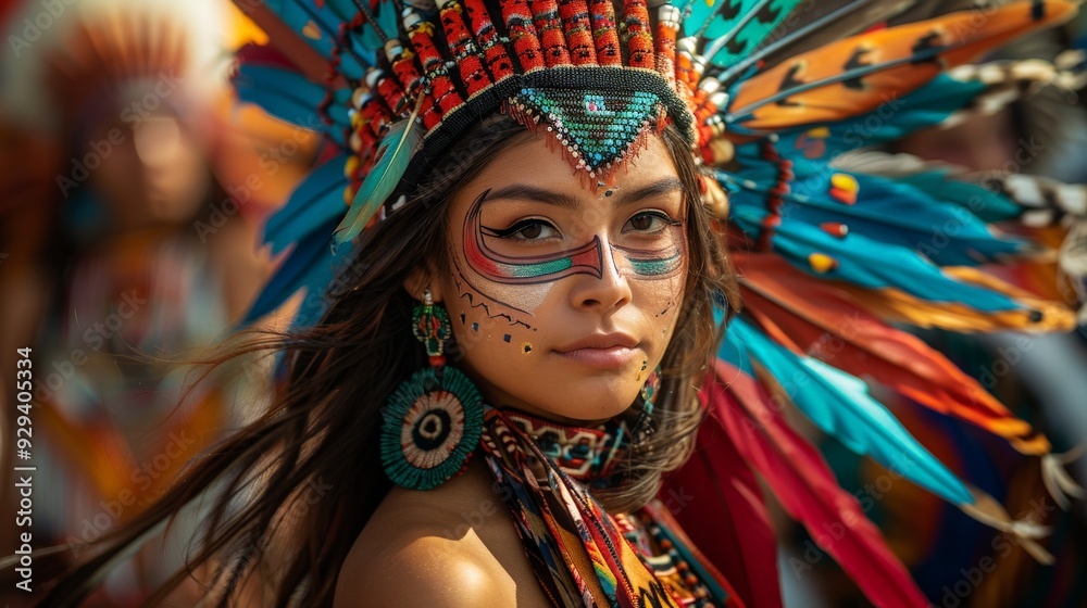 an indigenous dancer as she resides in a crowded an indigenous dancer as she resides in a crowded