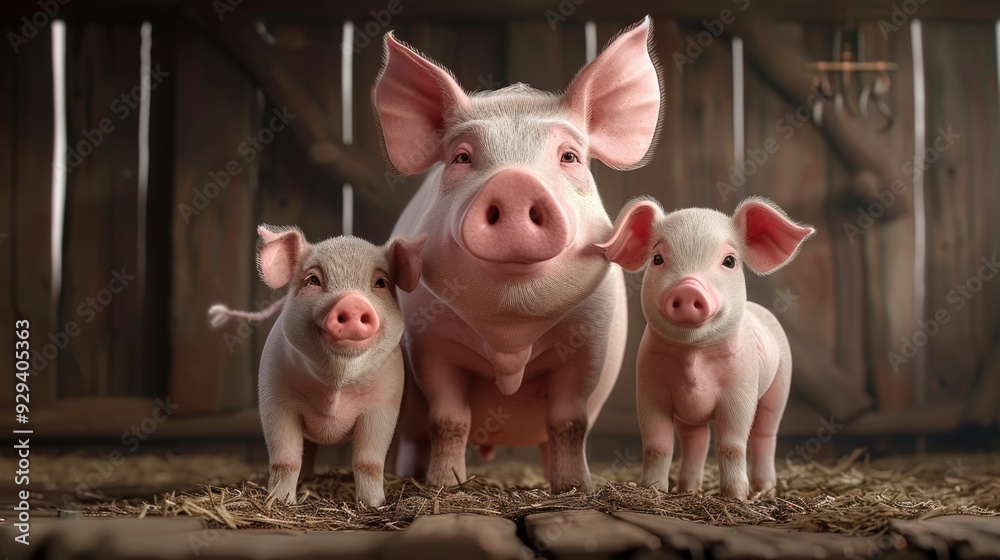 Farm animals, livestock, farmyard scene, agricultural environment, animal gathering Farm animals, livestock, farmyard scene, agricultural environment, animal gathering