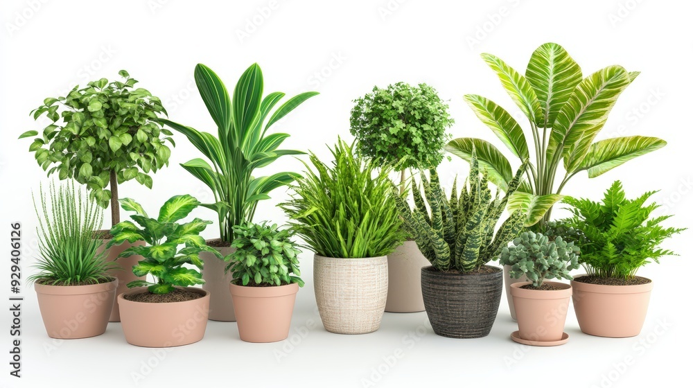 Indoor Plants In Pots, Isolated On White Background, Ideal For Home Décor And Gardening Advertisements . Generative ai Indoor Plants In Pots, Isolated On White Background, Ideal For Home Décor And Gardening Advertisements . Generative ai
