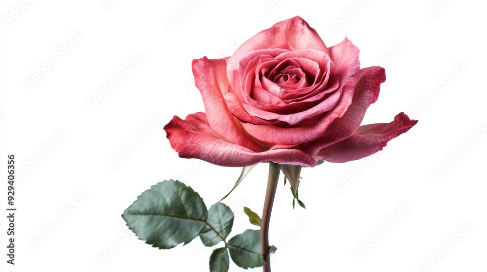 Pink Rose, Isolated On White Background, Perfect For Romantic And Floral-Themed Promotions . Generative ai Pink Rose, Isolated On White Background, Perfect For Romantic And Floral-Themed Promotions . Generative ai