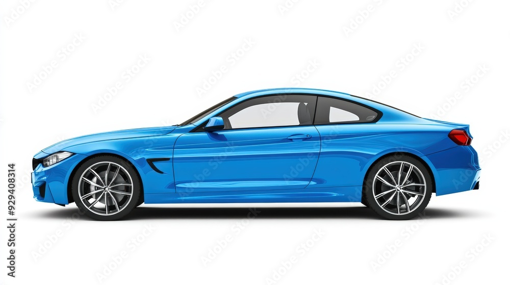 Blue Car Side View, Isolated On White Background, Perfect For Automotive Advertisements And Promotions. . Generative ai Blue Car Side View, Isolated On White Background, Perfect For Automotive Advertisements And Promotions. . Generative ai