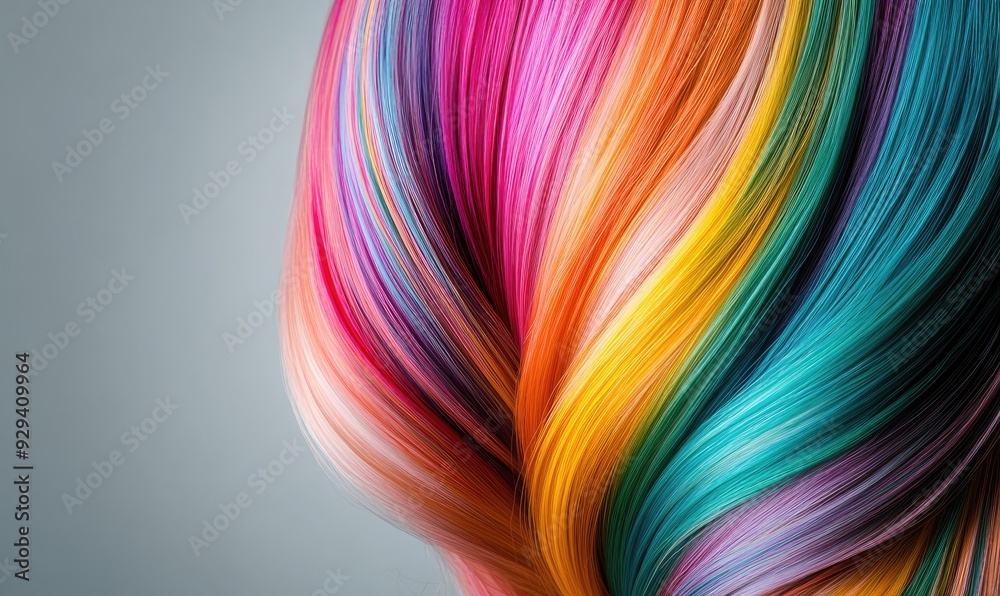 Naklejka premium Young Stunning Top Model with Glossy Long Blonde Hair: Hair Salon Banner