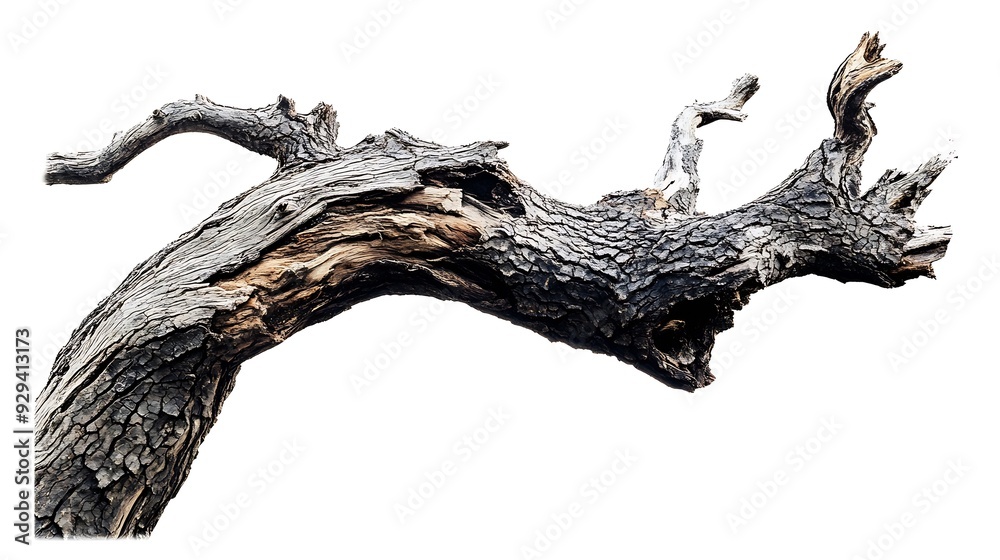 Dry branch of big dead tree with cracked dark bark stem Beautiful old tree isolated on white background Single old and dead tree on nature Alone wooden trunk forest in fall season chan : Generative AI Dry branch of big dead tree with cracked dark bark stem Beautiful old tree isolated on white background Single old and dead tree on nature Alone wooden trunk forest in fall season chan : Generative AI