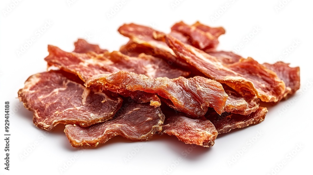 Meat Jerky Isolated Dry Salted Chicken Slices Small Pieces of Dehydrated Beef Beer Snacks Dried Pork Fillet Dog Snack Jerkies on White Background : Generative AI Meat Jerky Isolated Dry Salted Chicken Slices Small Pieces of Dehydrated Beef Beer Snacks Dried Pork Fillet Dog Snack Jerkies on White Background : Generative AI