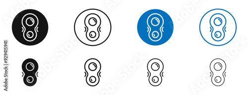 Cell division vector icon in black and blue colors