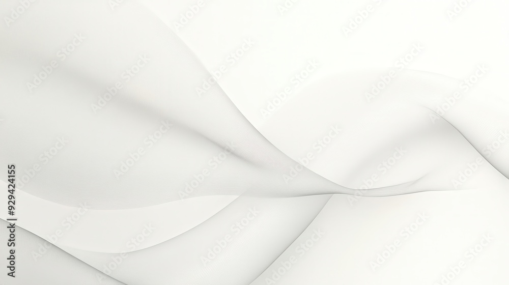 Naklejka premium A soft, flowing abstract design in shades of white, evoking calmness and elegance.